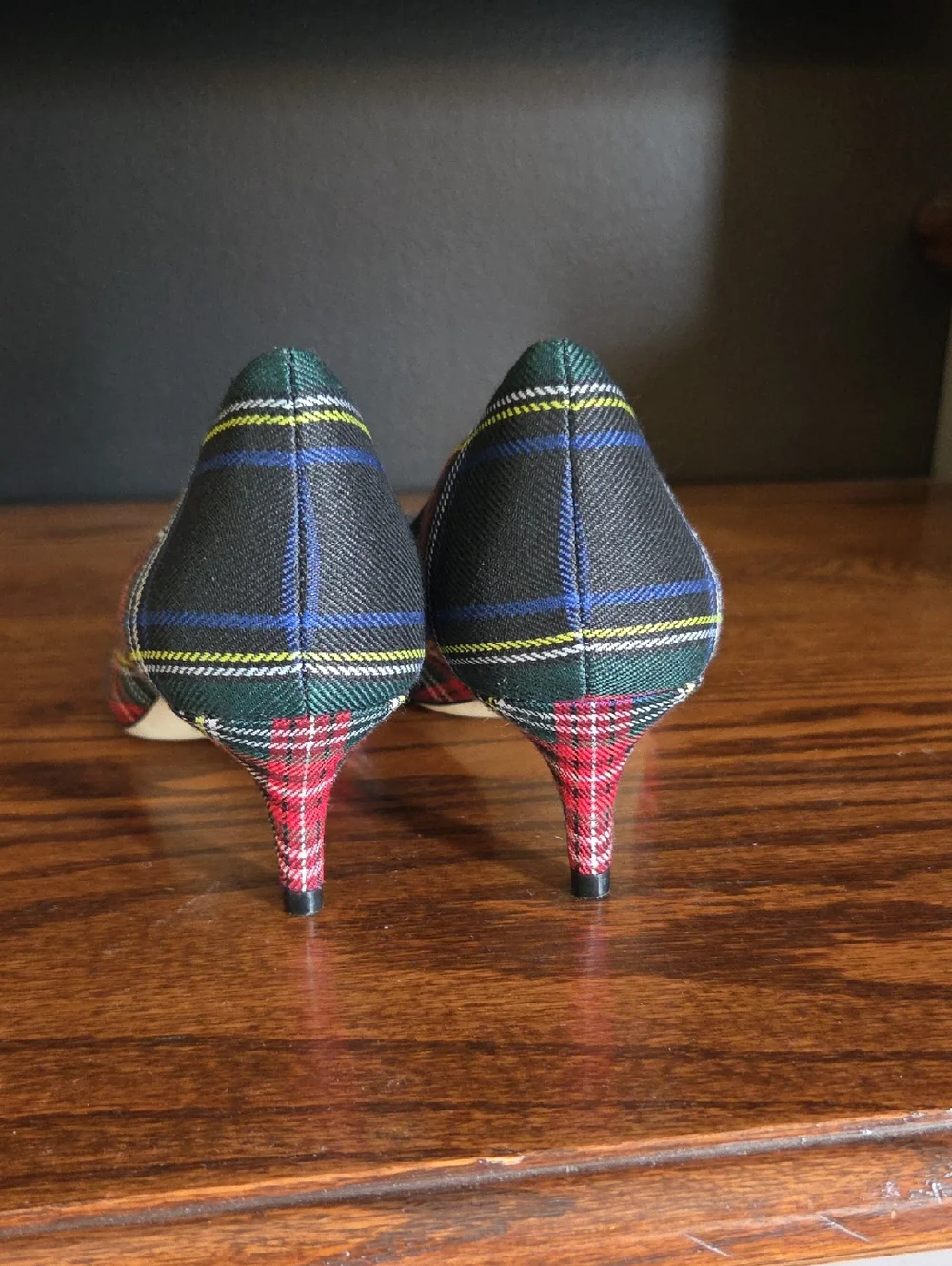J.CREW Stewart Plaid Kitten Heels